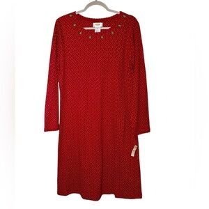 Talbots Intimates Red Pajama Nightshirt Nightgown Christmas Holiday style